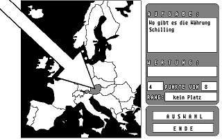 Euro Quiz atari screenshot